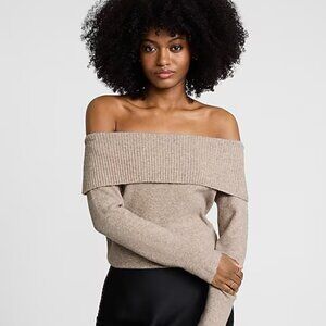 Express Merino-Blend Wool Off The Shoulder Sweater - Size XL
